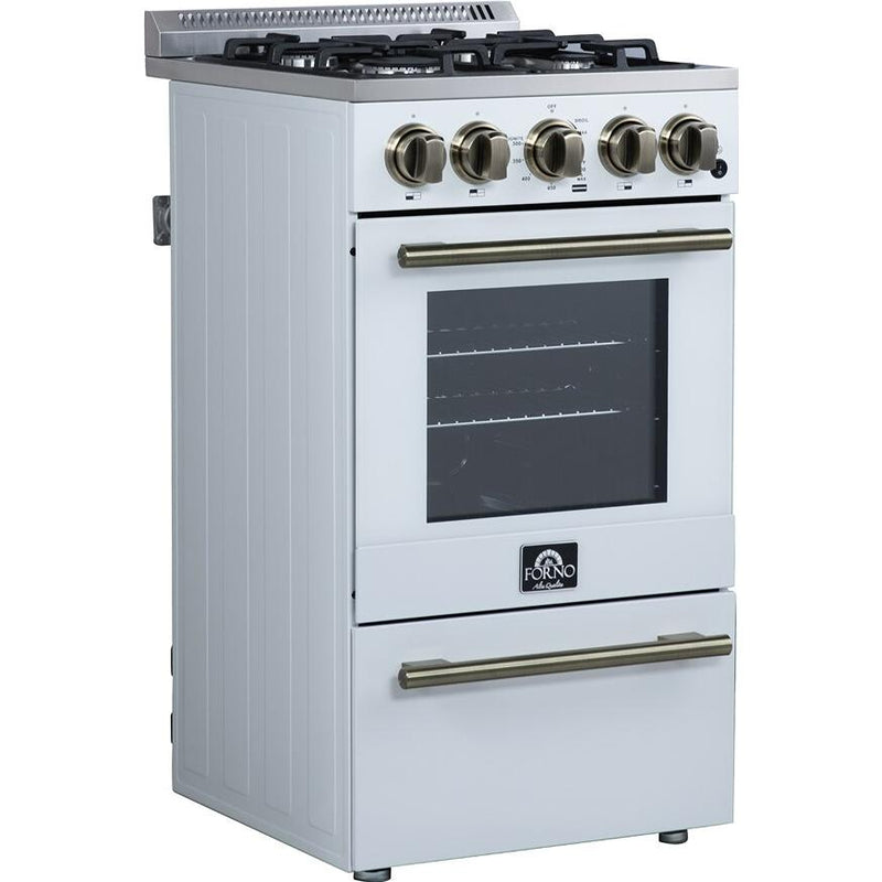  Forno Lamazze 20" Freestanding Gas Range FFSGS6265-20WHT IMAGE 10