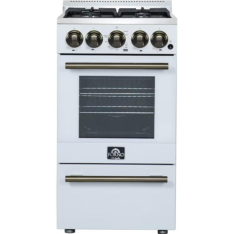  Forno Lamazze 20" Freestanding Gas Range FFSGS6265-20WHT IMAGE 1