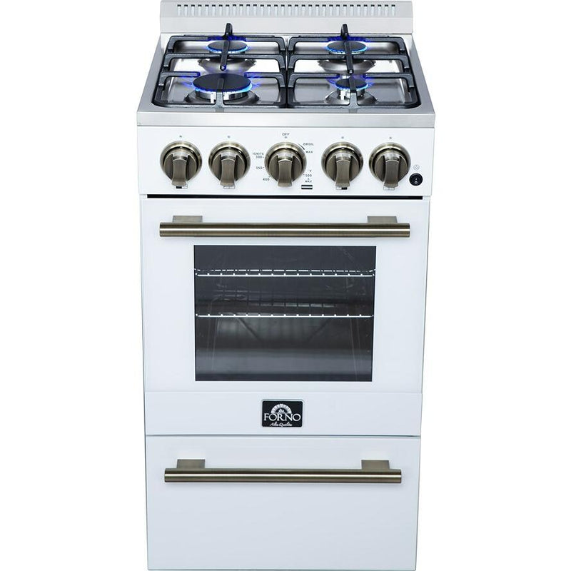  Forno Lamazze 20" Freestanding Gas Range FFSGS6265-20WHT IMAGE 2