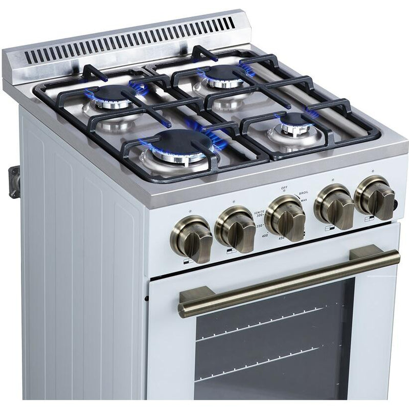  Forno Lamazze 20" Freestanding Gas Range FFSGS6265-20WHT IMAGE 3