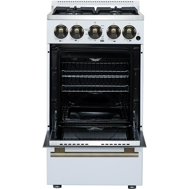  Forno Lamazze 20" Freestanding Gas Range FFSGS6265-20WHT IMAGE 4