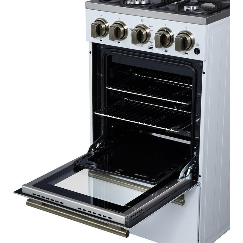  Forno Lamazze 20" Freestanding Gas Range FFSGS6265-20WHT IMAGE 6