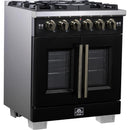  Forno 30-inch Capriasca Freestanding Gas Range with French Door FFSGS6460-30BLK IMAGE 3