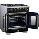  Forno 30-inch Capriasca Freestanding Gas Range with French Door FFSGS6460-30BLK IMAGE 4