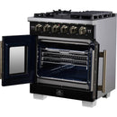  Forno 30-inch Capriasca Freestanding Gas Range with French Door FFSGS6460-30BLK IMAGE 7