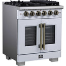  Forno 30-inch Capriasca Freestanding Gas Range with French Door FFSGS6460-30WHT IMAGE 3