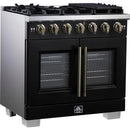  Forno 36-inch Freestanding Gas Range with 6 Burners and French Door FFSGS6460-36BLK IMAGE 3