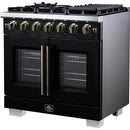  Forno 36-inch Freestanding Gas Range with 6 Burners and French Door FFSGS6460-36BLK IMAGE 7