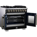  Forno 36-inch Freestanding Dual Fuel Range with True Convection Technology FFSGS6387-36BLK IMAGE 3