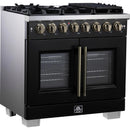  Forno 36-inch Freestanding Dual Fuel Range with True Convection Technology FFSGS6387-36BLK IMAGE 4