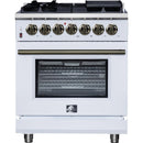  Forno 30-inch Freestanding Dual-Fuel Range with True Convection Technology FFSGS6125-30WHT IMAGE 1