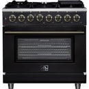  Forno Massimo 36" Freestanding Dual Fuel Range FFSGS6125-36BLK IMAGE 1