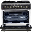  Forno Massimo 36" Freestanding Dual Fuel Range FFSGS6125-36BLK IMAGE 2