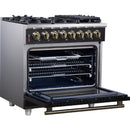  Forno Massimo 36" Freestanding Dual Fuel Range FFSGS6125-36BLK IMAGE 4
