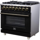  Forno Massimo 36" Freestanding Dual Fuel Range FFSGS6125-36BLK IMAGE 7