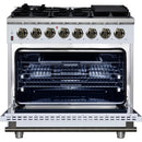  Forno Massimo 36" Freestanding Dual Fuel Range FFSGS6125-36WHT IMAGE 2