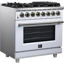  Forno Massimo 36" Freestanding Dual Fuel Range FFSGS6125-36WHT IMAGE 3