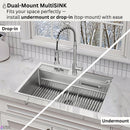  Forno 33" Drop-In/Undermount 3-Level Workstation Sink with Waterfall Faucet and Glass Rinser D-XP30 IMAGE 16