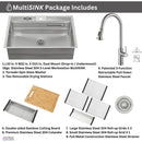  Forno 33" Drop-In/Undermount 3-Level Workstation Sink with Retractable Faucet and Glass Rinser D-ZP30 IMAGE 17