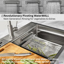 Forno 33" Drop-In/Undermount 3-Level Workstation Sink with Retractable Faucet and Glass Rinser D-ZP30 IMAGE 4