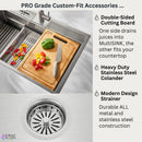  Forno 33" Drop-In/Undermount 3-Level Workstation Sink with Retractable Faucet and Glass Rinser D-ZP30 IMAGE 7