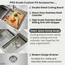  Forno 33" Drop-In/Undermount 3-Level Workstation Sink with Chef Faucet, Waterfall and Glass Rinser D-WP31 IMAGE 8
