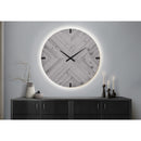  Monarch I 9038 30"Dia Wall Clock - Grey With Led Light IMAGE 1