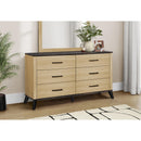  Monarch I 5256 6-Drawer Dresser - Oak/Black IMAGE 2