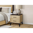  Monarch I 5258 2-Drawer Nightstand - Oak/Black IMAGE 2