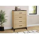  Monarch I 5259 4-Drawer Chest - Oak/Black IMAGE 2