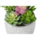  Monarch I 9366 2Pcs 9"H Succulent In 5" Cement Pot - Green/White IMAGE 6