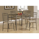  Monarch I 1029 Dining Set - 5Pcs Set / Espresso Marble / Bronze Metal IMAGE 2