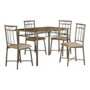  Monarch I 1029 Dining Set - 5Pcs Set / Espresso Marble / Bronze Metal IMAGE 3