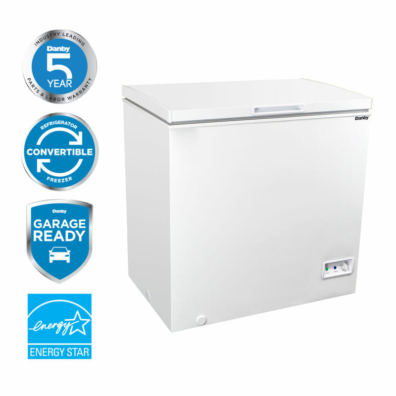 Danby DCF070A5WCDB 7 Cubic Feet White Convertible Chest Freezer to Refrigerator [SCRATCH & DENT]