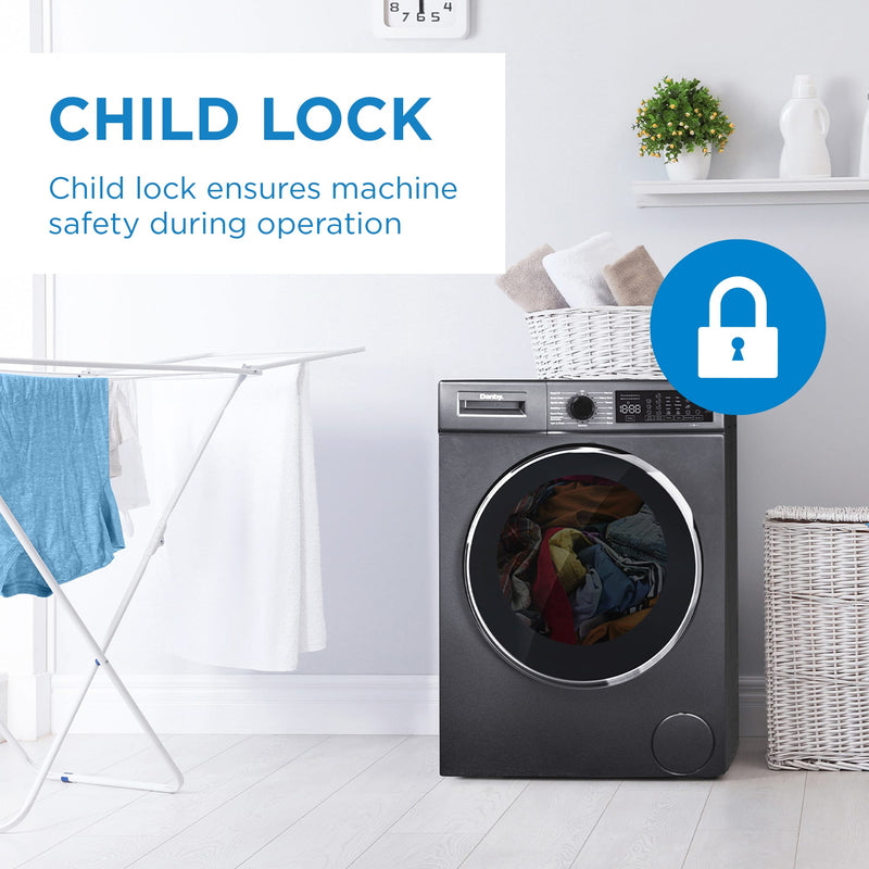 Danby 24″ Stackable Front Load Washing Machine DWM022D1DSDB [SCRATCH AND DENT]