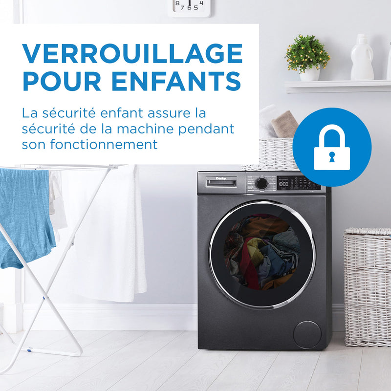 Danby 24″ Stackable Front Load Washer and Condenser Dryer Combo DWM022D1DSDB / DDY040D1DSDB [SCRATCH AND DENT}]