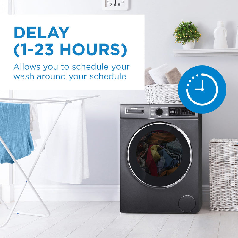 Danby 24″ Stackable Front Load Washing Machine DWM022D1DSDB [SCRATCH AND DENT]