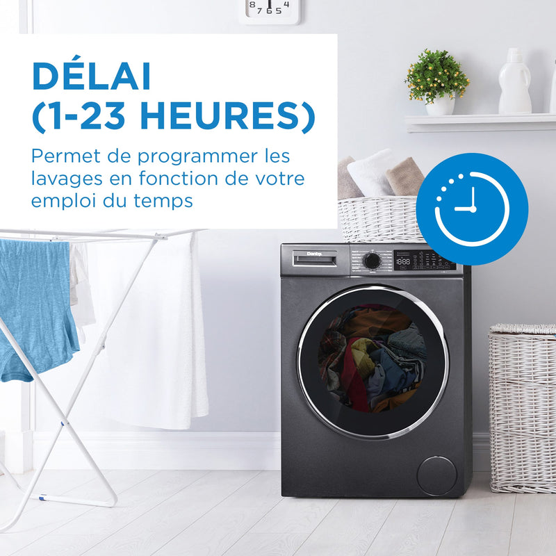 Danby 24″ Stackable Front Load Washing Machine DWM022D1DSDB [SCRATCH AND DENT]