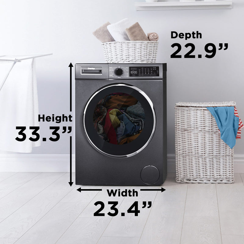 Danby 24″ Stackable Front Load Washer and Condenser Dryer Combo DWM022D1DSDB / DDY040D1DSDB [SCRATCH AND DENT}]