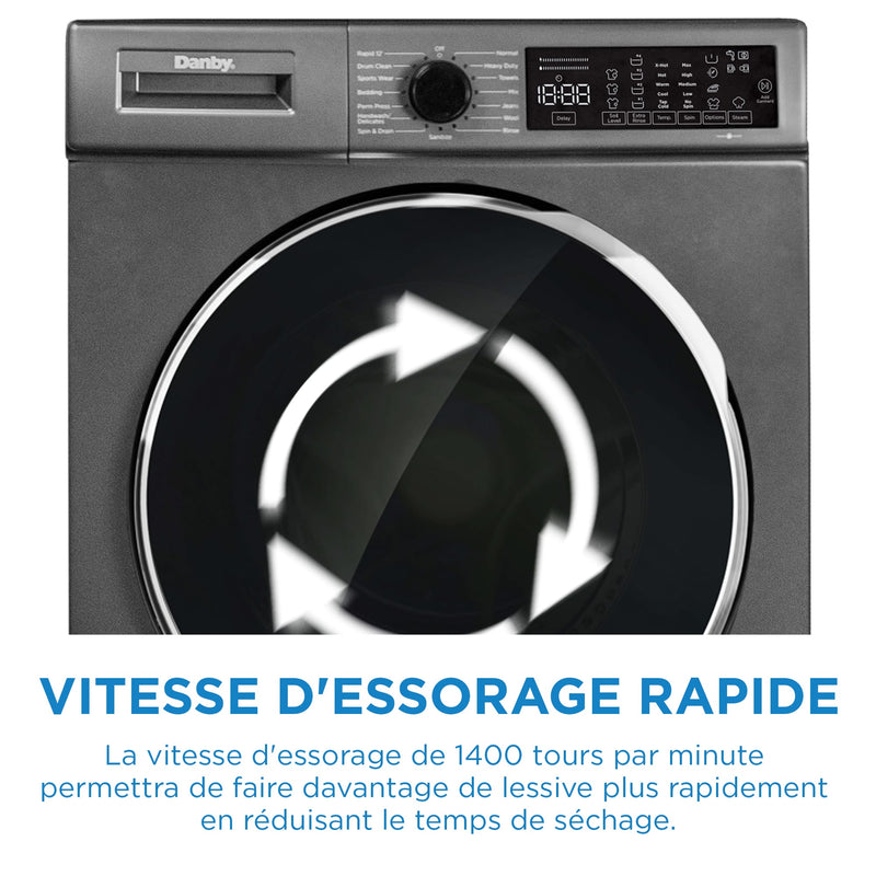 Danby 24″ Stackable Front Load Washing Machine DWM022D1DSDB [SCRATCH AND DENT]