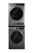 Danby Ensemble Lave-linge à chargement frontal et Sèche-linge à condensation à chargement frontal 24″ empilable DWM022D1DSDB / DDY040D1DSDB [BOITE OUVERTE]