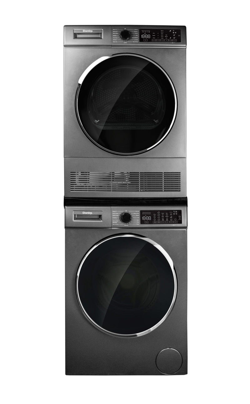 Danby 24″ Stackable Front Load Washer and Condenser Dryer Combo DWM022D1DSDB / DDY040D1DSDB [SCRATCH AND DENT}]