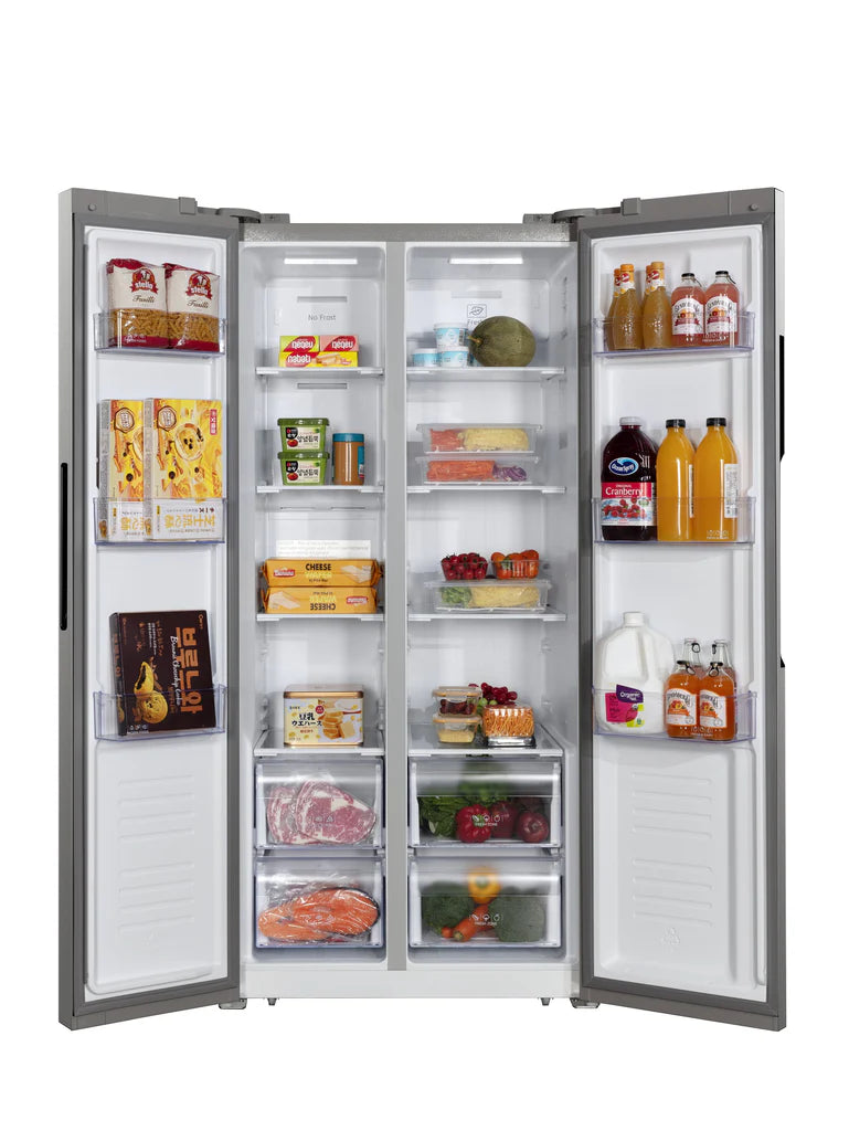 Réfrigérateur 33" Côte à Côte à Profondeur de Comptoir 15,6 pi³ Acier Inoxydable Hamilton Beach HBF1558