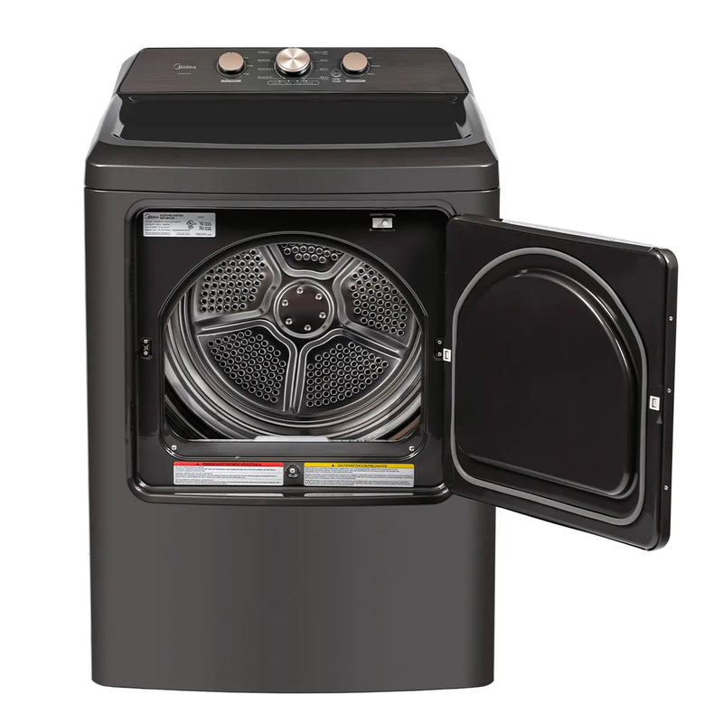 Midea Sécheuse à chargement frontal, à tambour, gris métallisé, 7,0 pi. cu.. MLTW47A5BGG [BOITE OUVERTE]