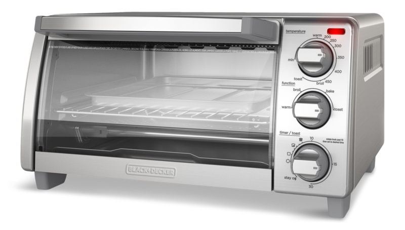 Black Decker 4-Slice Stainless Steel Natural Convection Toaster Oven