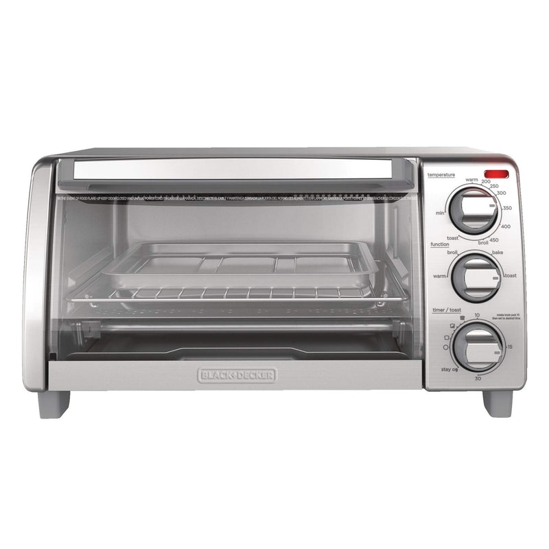 Black & Decker Toaster Oven with Natural Convection, Stainless Steel, 4-Slice [OPEN BOX]