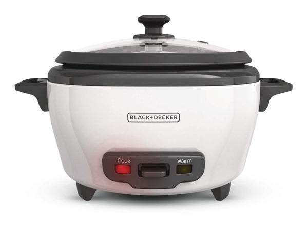 Black & Decker Non-Stick Rice Cooker & Steamer White, 6 Cups [OPEN BOX]