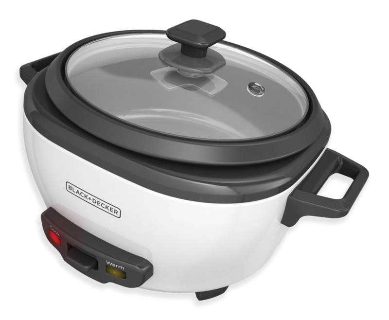 Black & Decker Non-Stick Rice Cooker & Steamer White, 6 Cups [OPEN BOX]