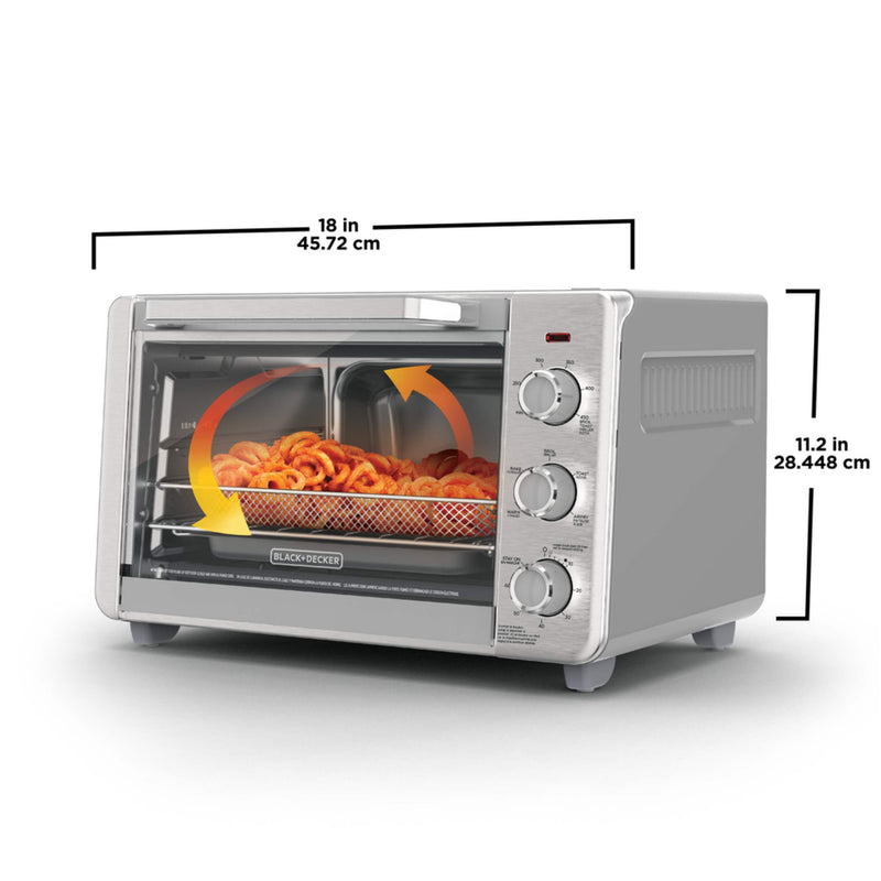 Black & Decker Crisp 'N bake 6-Slice Air Fryer Toaster Oven, Stainless Steel, 5 Cooking Functions [OPEN BOX]