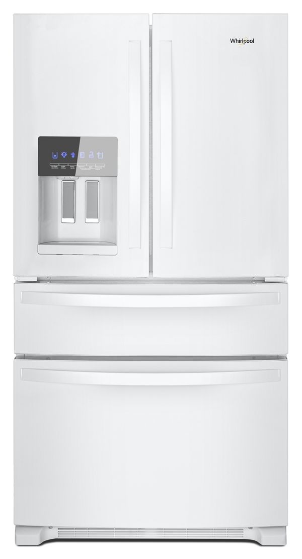 Whirlpool Réfrigérateur quatre portes avec porte à deux battants de 36 po avec distributeur externe WRMF3636RW